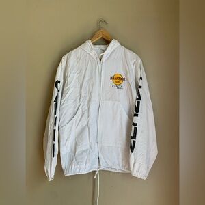 Hard rock cafe Cancun mexico light weight jacket with hood vintage